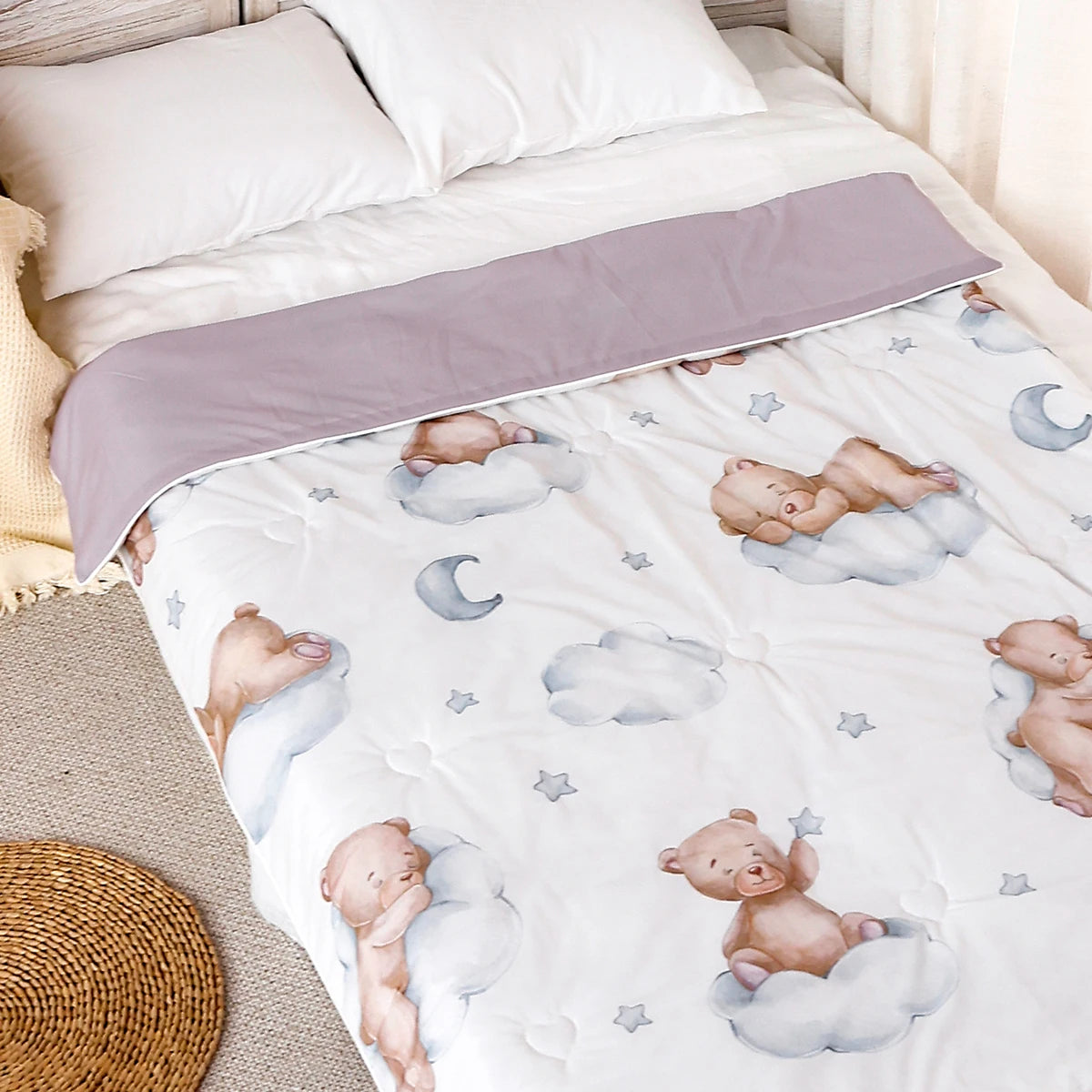 150x110cm Summer Cool Quilted Naptime Blanket - The Palm Beach Baby Estimated 12 - 20 Day Shipping