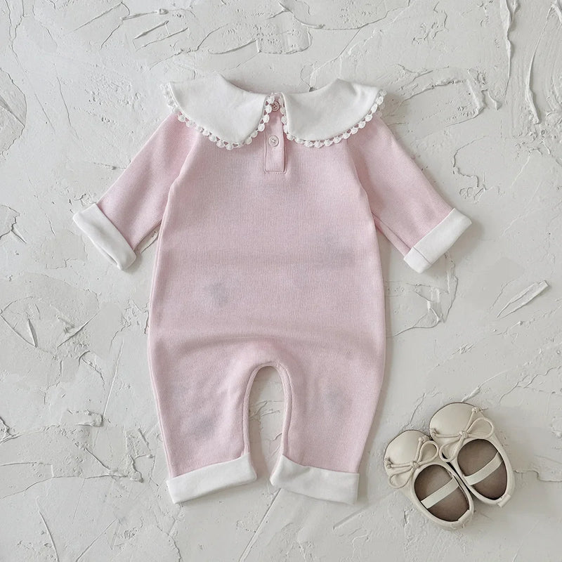 Cherry Loved Toddler Embroidered Romper - Palm Beach Pink