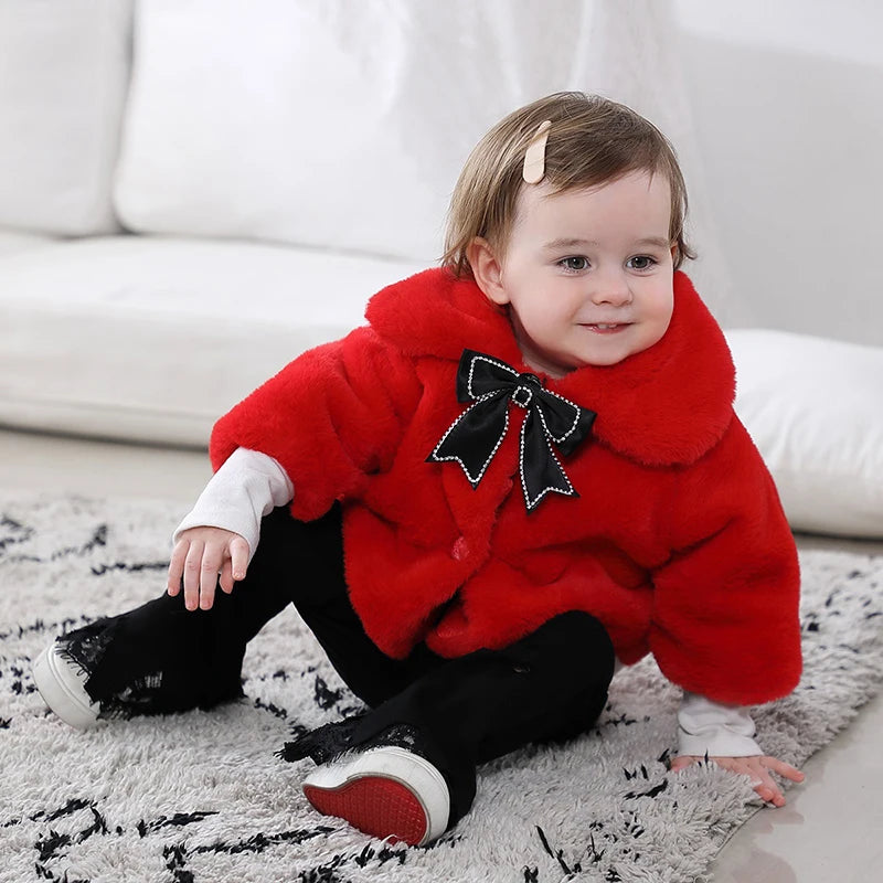 Barbara Ann Chic Faux Fur Coat - Sparkly Accents