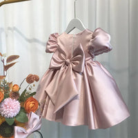 "Michelle" Elegant Beaded Dress in Princess Pink or Soft Blue - The Palm Beach Baby
