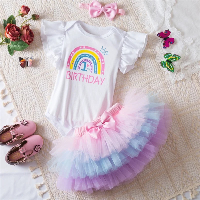 "First Birthday Cutie" 3 PC Tutu Sets - 5 Styles