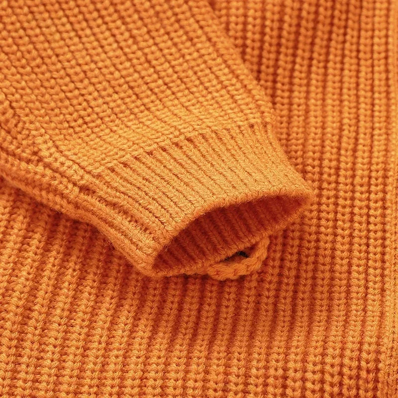 Fall Baby Cozy Knitted Romper - 3D Pumpkins