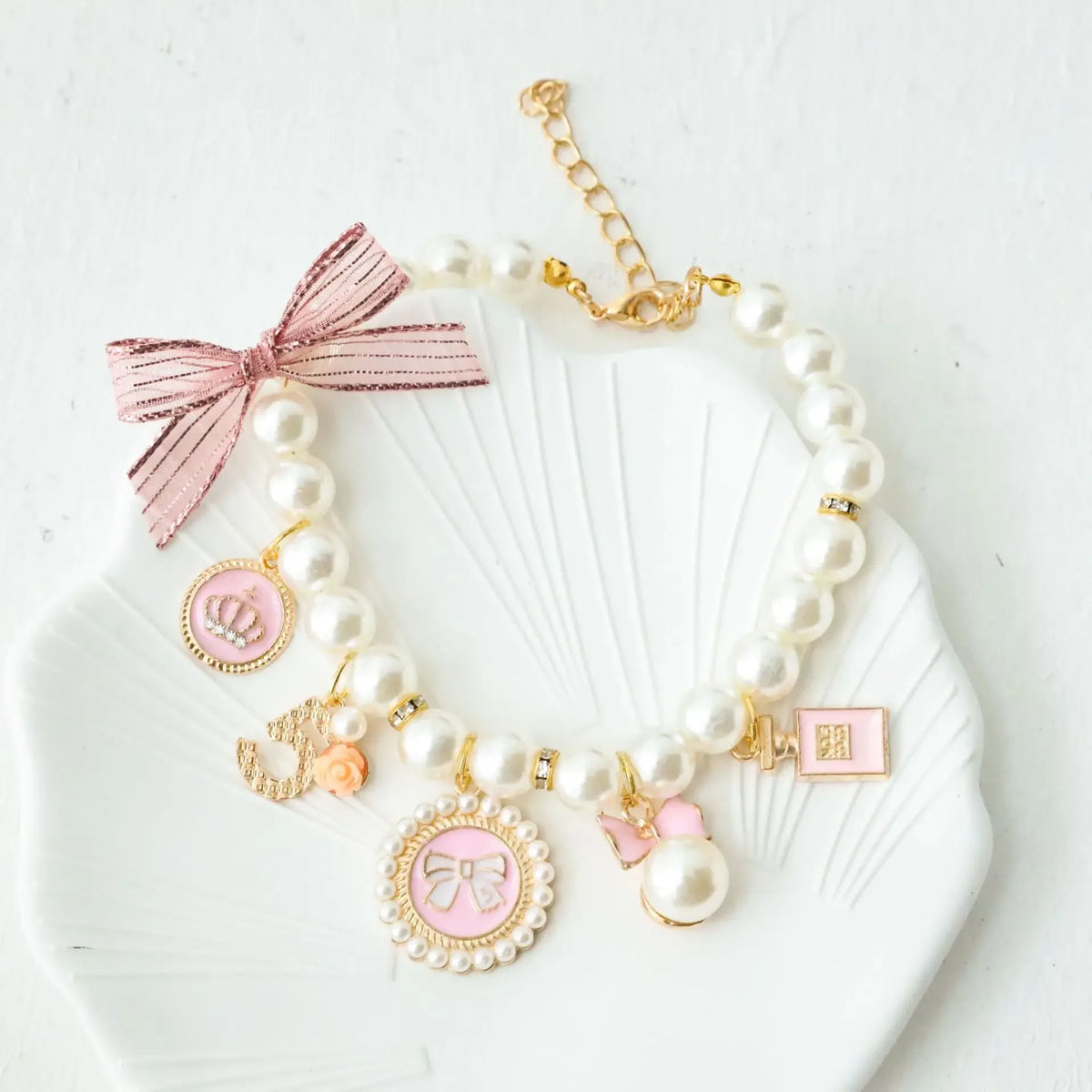 DIVA Pet - Pet Faux Pearl Necklace - 2 Elegant Colors - The Palm Beach Baby
