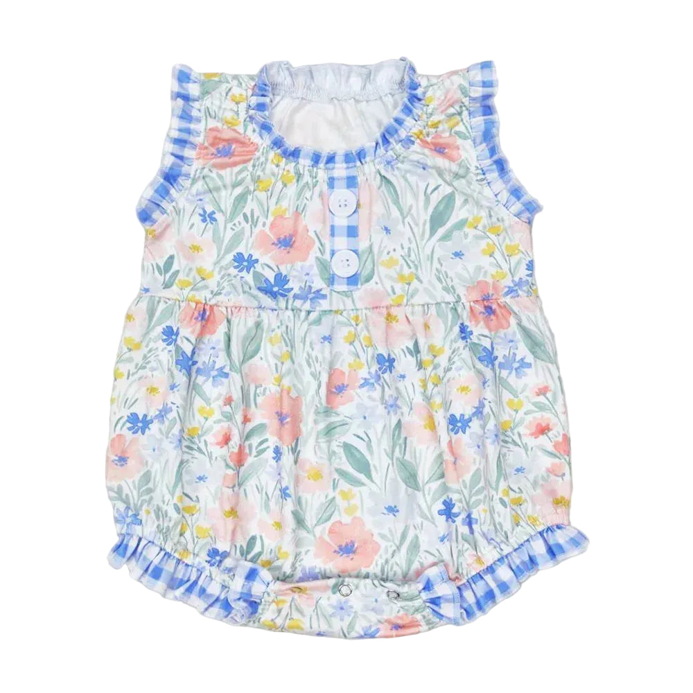 'Palm Beach Dreaming' Boutique Summer Baby Rompers - Cute Bows & Playful Frills - The Palm Beach Baby Estimated 14 - 20 Day Shipping