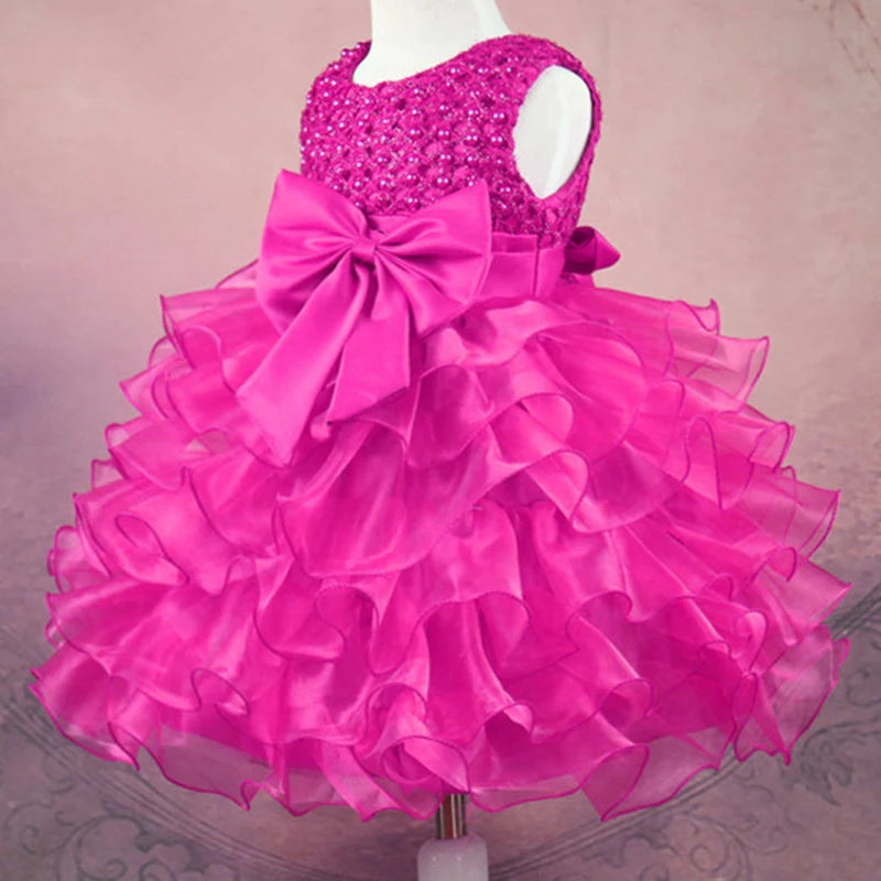 Magdeline Elegant Beaded Special Occasion Dress with Bow - 4 Color Options