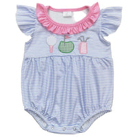 'Palm Beach Dreaming' Boutique Summer Baby Rompers - Cute Bows & Playful Frills - The Palm Beach Baby Estimated 14 - 20 Day Shipping