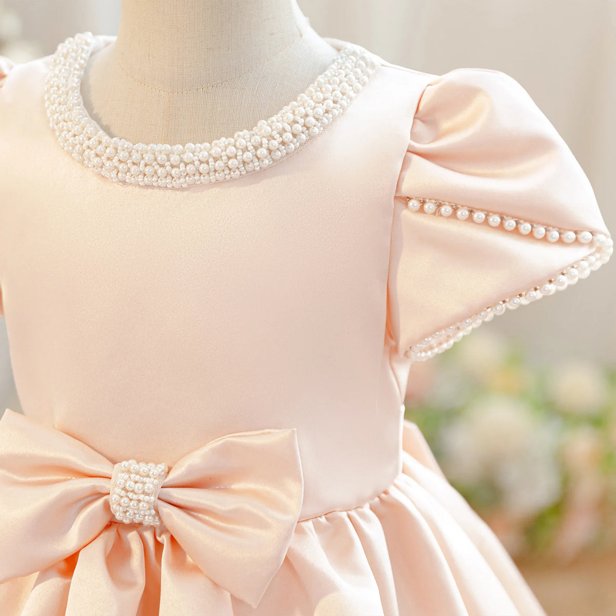 Ailani Elegant Beaded Pink Blush Special Occasion Party Dress - The Palm Beach Baby Estimated 12 - 22 Day Shipping