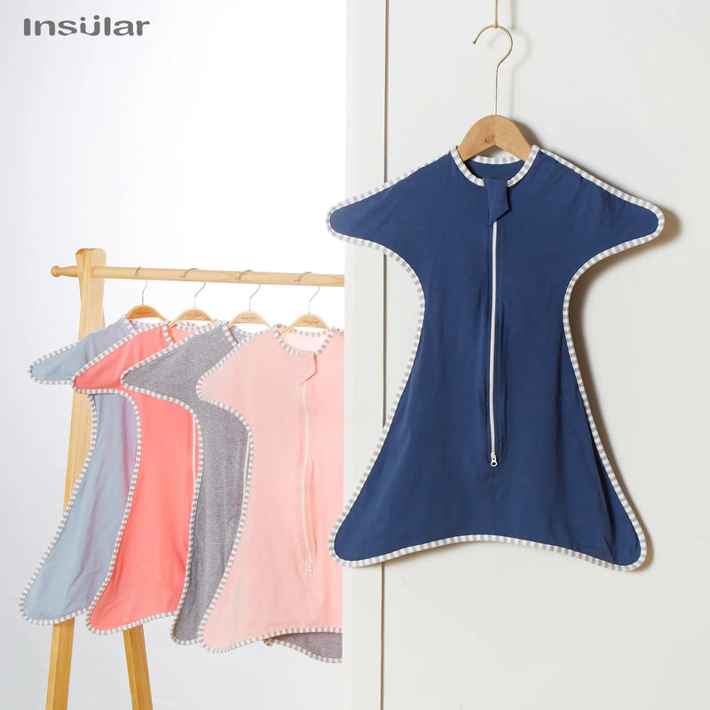 Cozy Cotton Anti-Kick Calming Baby Sleeping Sack displayed in five colorful options, perfect for a stylish nursery.