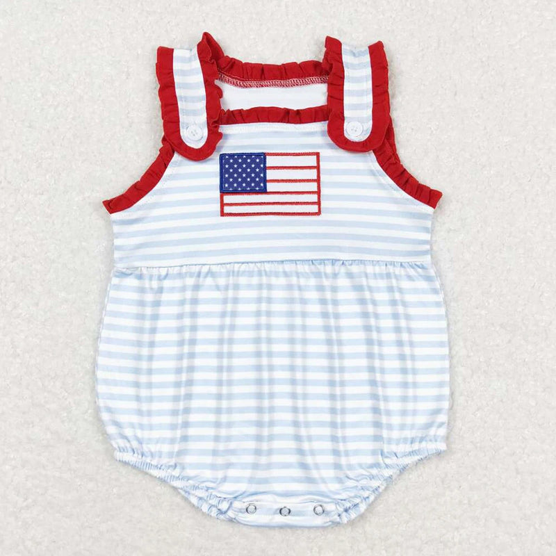 Patriotic Pretty-In-Print Rompers