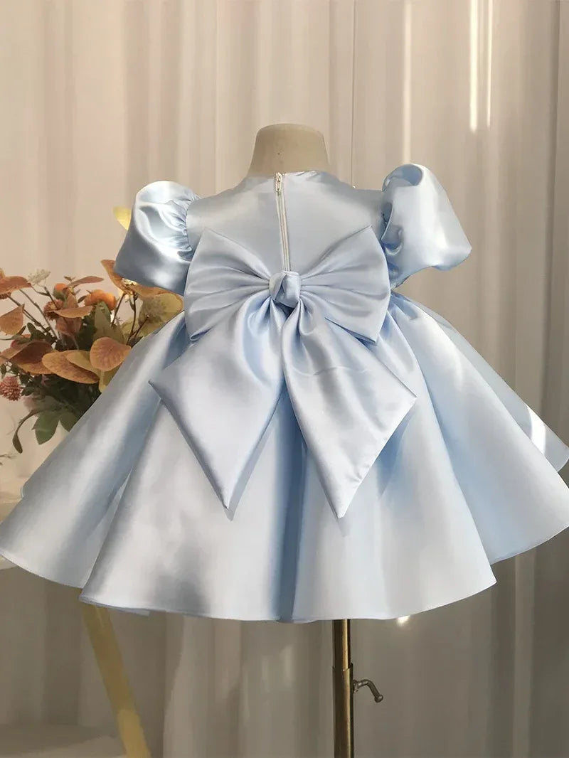 "Michelle" Elegant Beaded Dress in Princess Pink or Soft Blue - The Palm Beach Baby