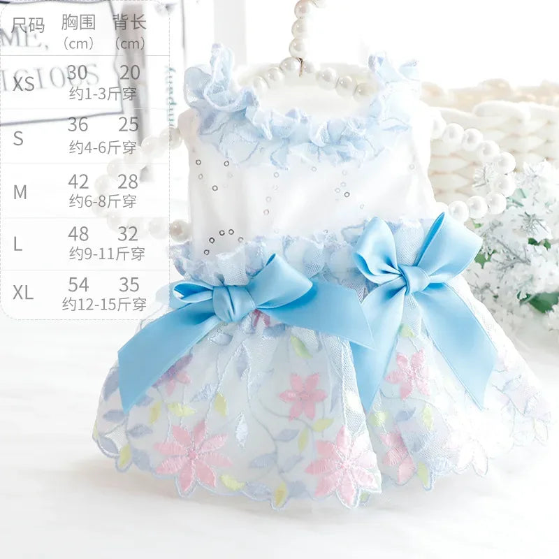DIVA Pet: Soft Blue "Sweet Pea" Tulle Pet Party Dress - The Palm Beach Baby