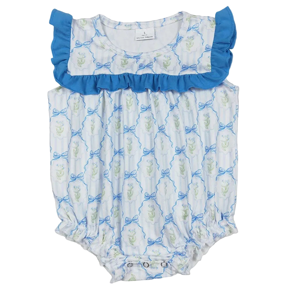 Vivacious Frills Baby Rompers for Girls - Cute Bows & Playful Frills - The Palm Beach Baby Estimated 14 - 20 Day Shipping