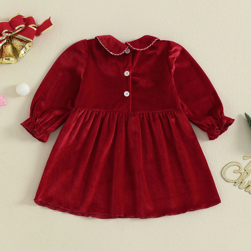 "Oh Christmas Tree!" Smocked Velvet Holiday Dress