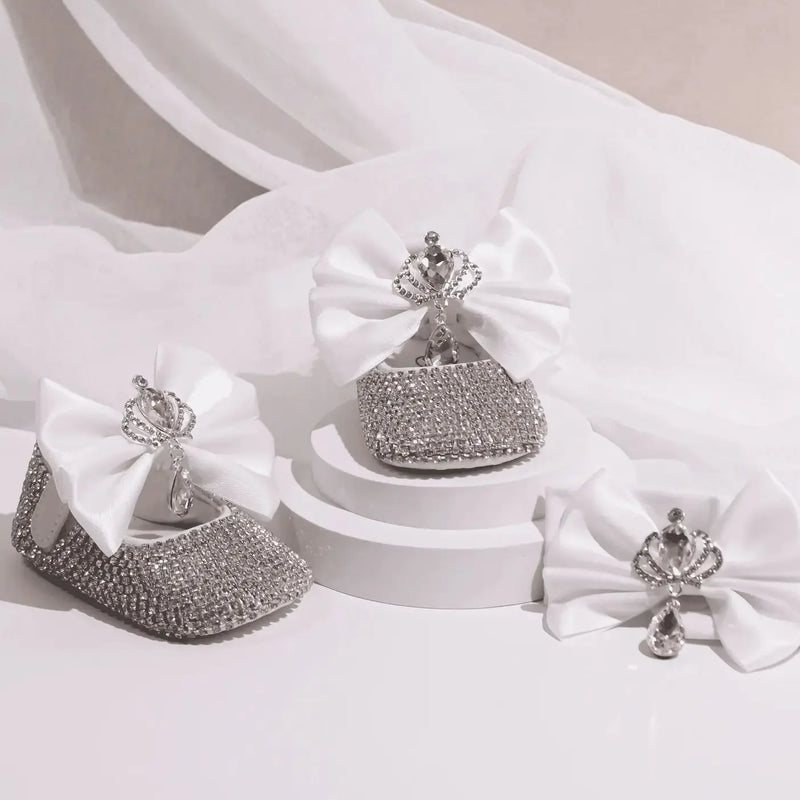 Elegant "Grace" Crystal Pre-Walker Baby Shoes