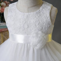 Lace and Tiers White Tulle Special Occasion Dress - The Palm Beach Baby Estimated 12 -19 Day Shipping