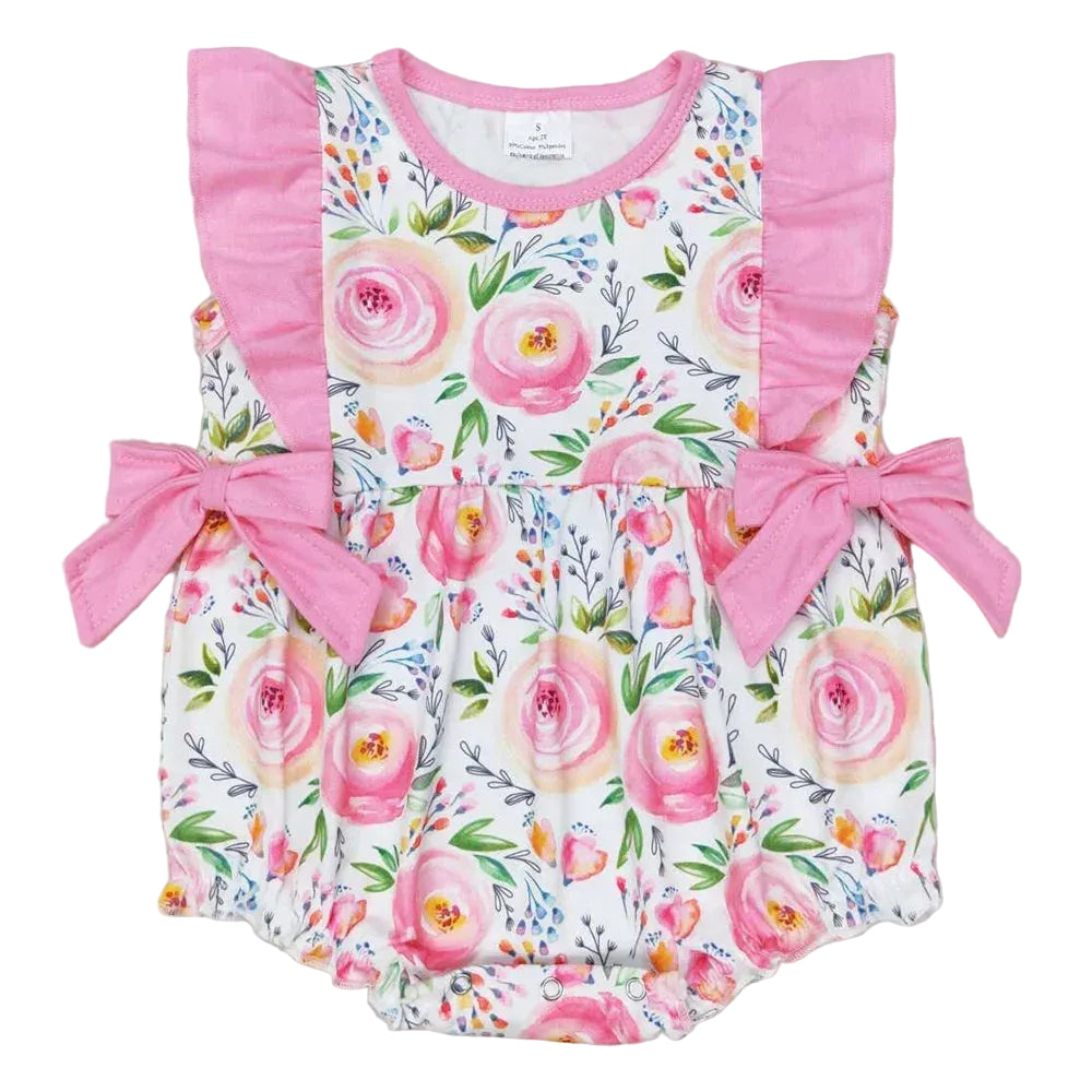 Vivacious Frills Baby Rompers for Girls - Cute Bows & Playful Frills - The Palm Beach Baby Estimated 14 - 20 Day Shipping