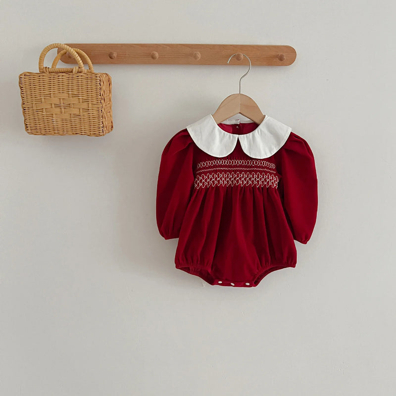 Elizabeth Smocked Holiday Red Bubble