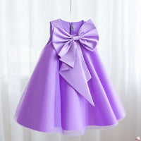 Elegant Sari Sleeveless Girls Party Dress With Big Bow - 7 Colors - The Palm Beach Baby Estimated 12 -21 Day Shipping