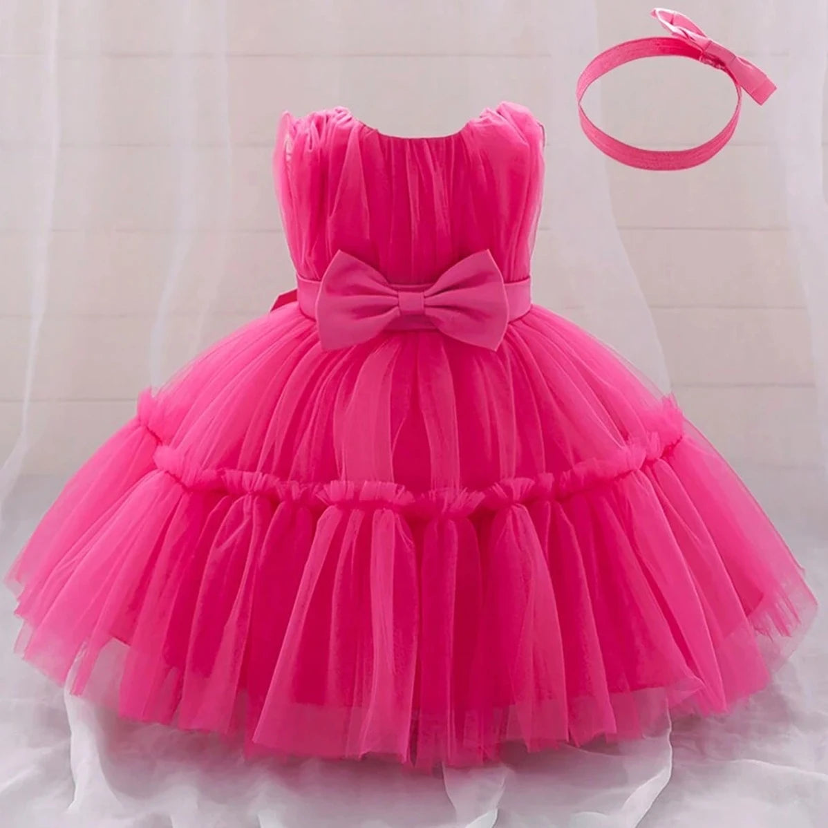 Rowena Lace Special Occasion Dress with Matching Headbow