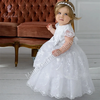 Lucee White Lace Tiered Special Occasion Gown for Girls