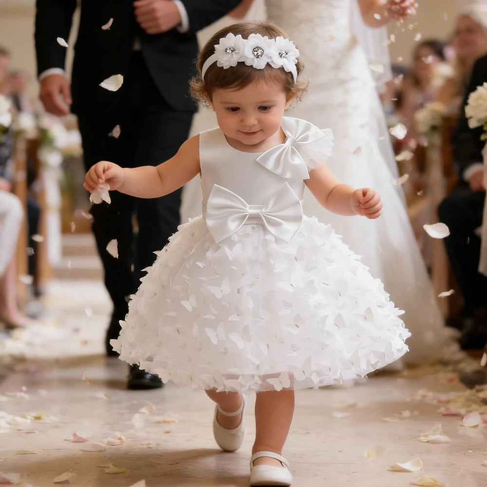 Butterfly Wishes Special Occasion Baby/Toddler Girls Dress with Headband