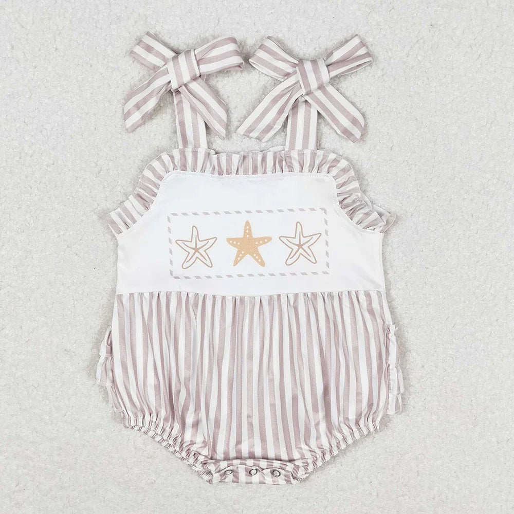 Vivacious Frills Baby Rompers for Girls - Cute Bows & Playful Frills - The Palm Beach Baby
