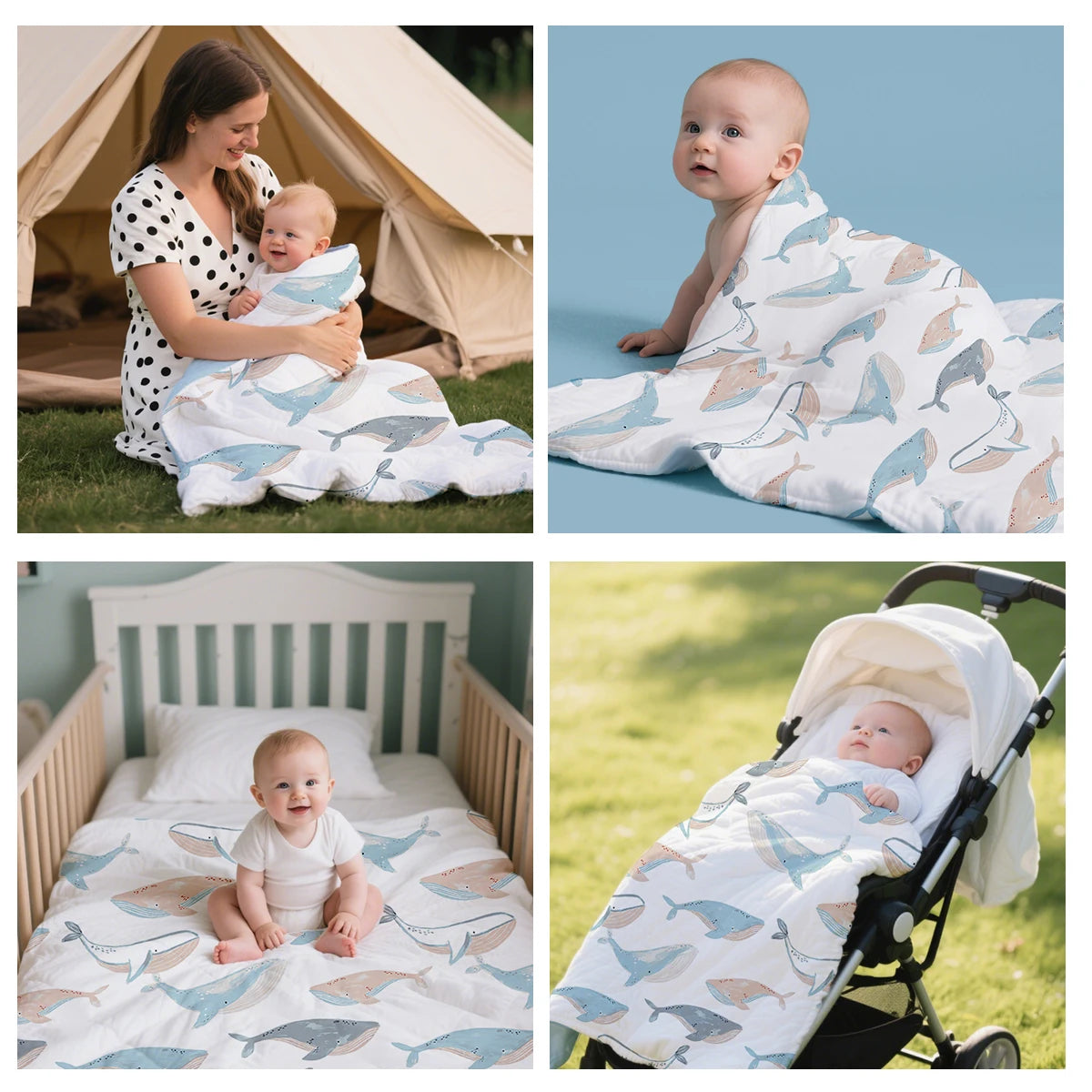 150x110cm Summer Cool Quilted Naptime Blanket - The Palm Beach Baby Estimated 12 - 20 Day Shipping