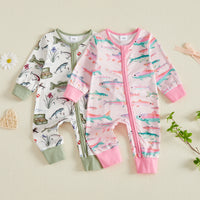 One Fish, Two Fish Zippered Cotton Romper