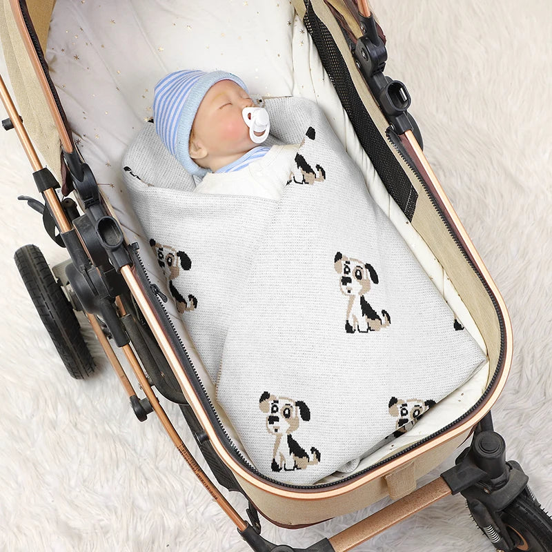 "Little Doggies" Cotton Baby's Blanket - 3 Colors