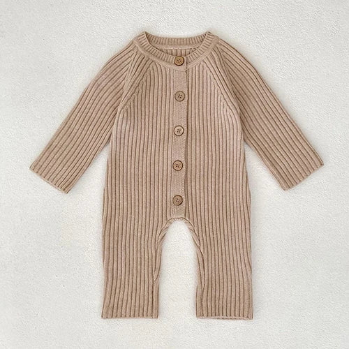 "Morgan" Cozy Fall Knit Baby Romper - 3 Colors