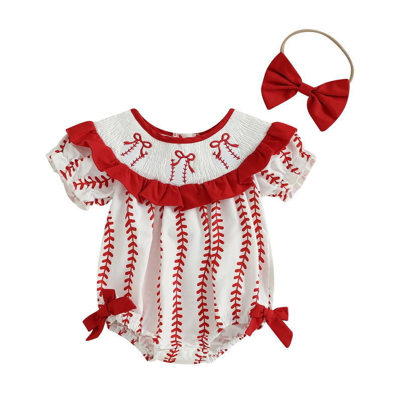"Baseball Cutie" Themed Ruffles & Bows Bubble