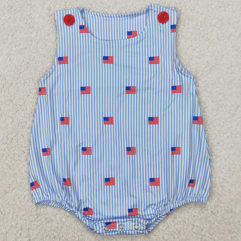 Patriotic Pretty-In-Print Rompers