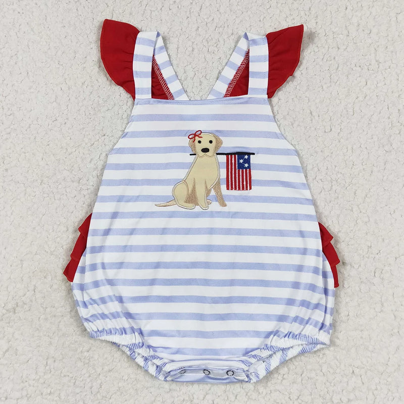 Patriotic Pretty-In-Print Rompers