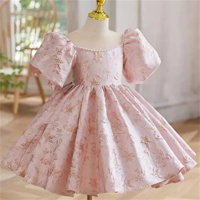 Suzette Elegant Palm Beach Pink Brocade Dress for Little Girls - The Palm Beach Baby Estimated 15 - 20 Shipping