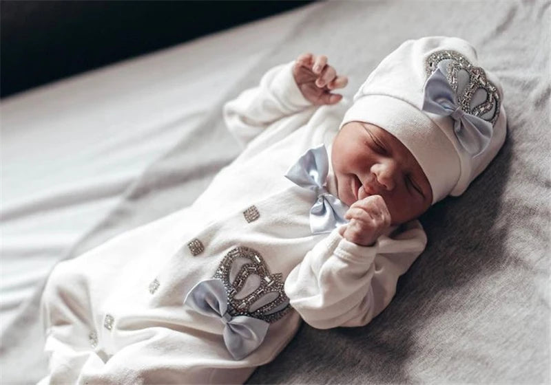 Luxurious  Baby Layette Set - Crown Blue