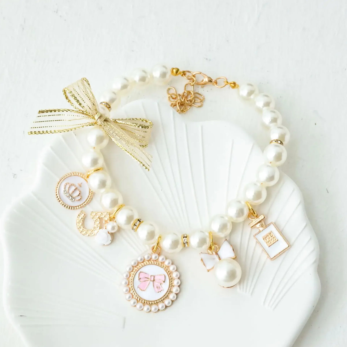 DIVA Pet - Pet Faux Pearl Necklace - 2 Elegant Colors - The Palm Beach Baby