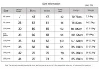 Size chart for Patience Marie Elegant Beaded Special Occasion girls' dress: bust, waist, long skirt, height by size.