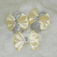 Baby Crystal Formal Shoes and Bow Set with Pink Bows - The Palm Beach Baby