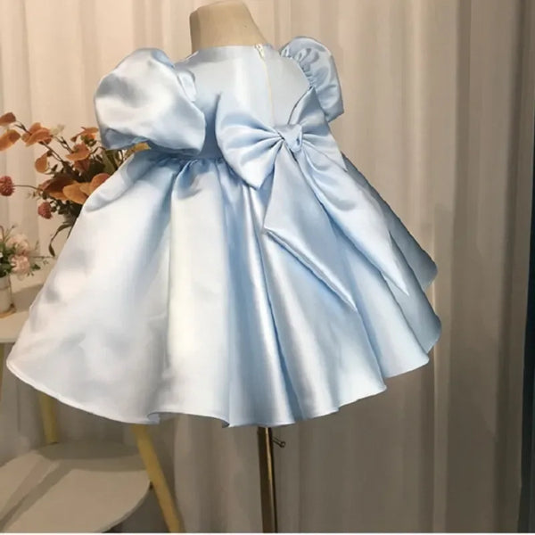 "Michelle" Elegant Beaded Dress in Princess Pink or Soft Blue - The Palm Beach Baby