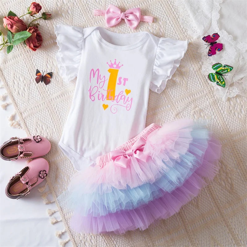 "First Birthday Cutie" 3 PC Tutu Sets - 5 Styles