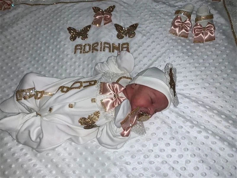 Luxurious  Baby Layette Sets - Silver Princess Pink