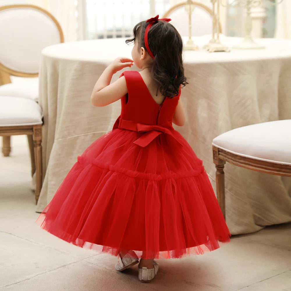 Rowena Lace Special Occasion Dress with Matching Headbow