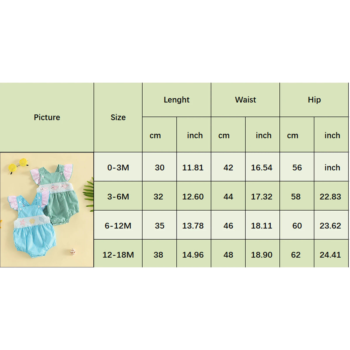 Take Me Out To The Seashore Romper for baby to toddler with embroidered sea creatures, flutter sleeves, gingham snaps.