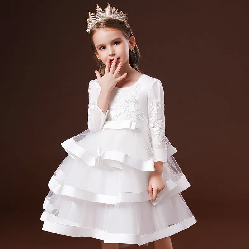 Emmerson Tiered Special Occasion Dress - Satin and Tulle Elegance