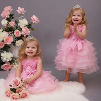 Magdeline Elegant Beaded Special Occasion Dress with Bow - 4 Color Options