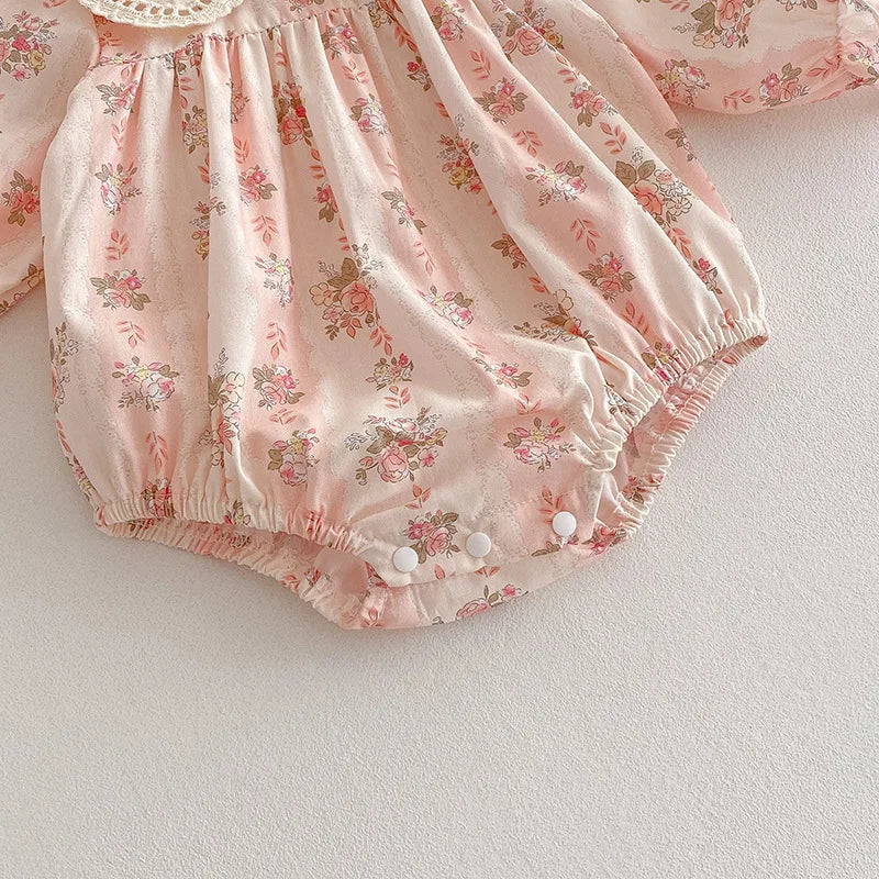 "Emma" Palm Beach Pink Sibling Lace Florals - Dress or Romper