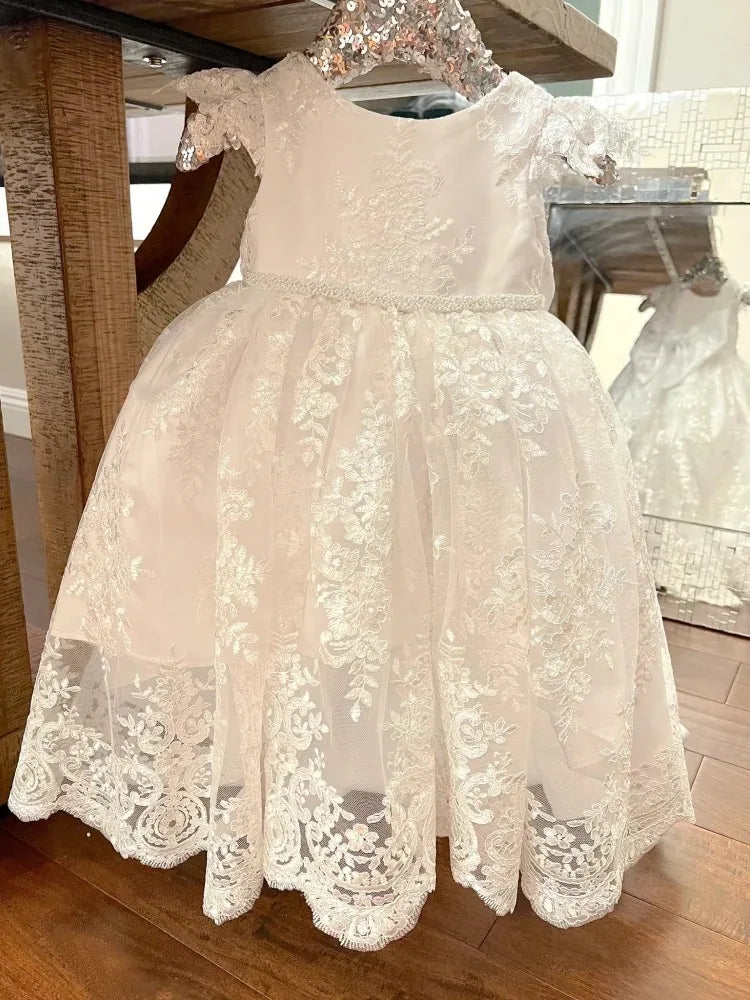 Corine Elegant Lace Special Occasion Gown 3 mos to 14 yrs.