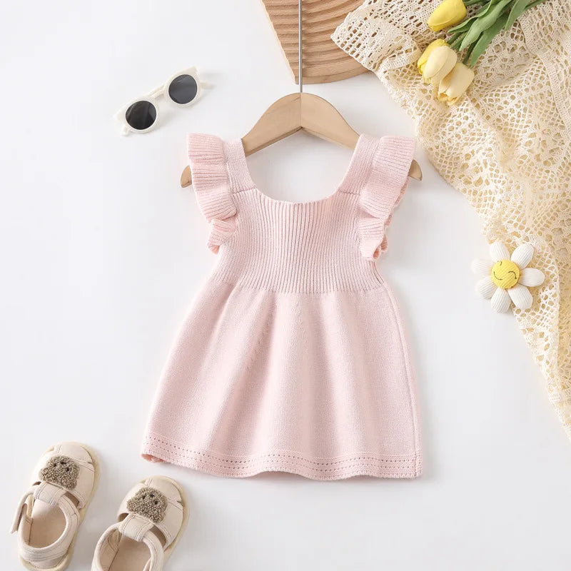 "Brie" Pastel Knit Dress Pinafore - 2 Colors