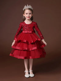 Emmerson Tiered Special Occasion Dress - Satin and Tulle Elegance