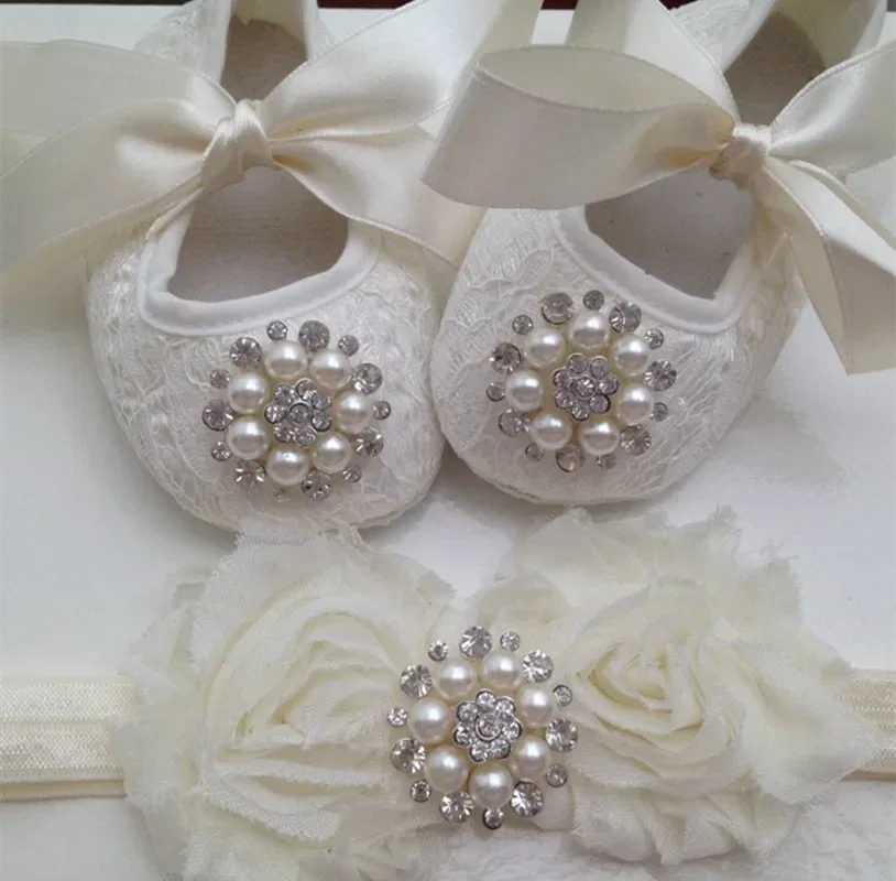 'Charlotte Elise' Lace Baby Girl Shoes for Special Occasions - The Palm Beach Baby